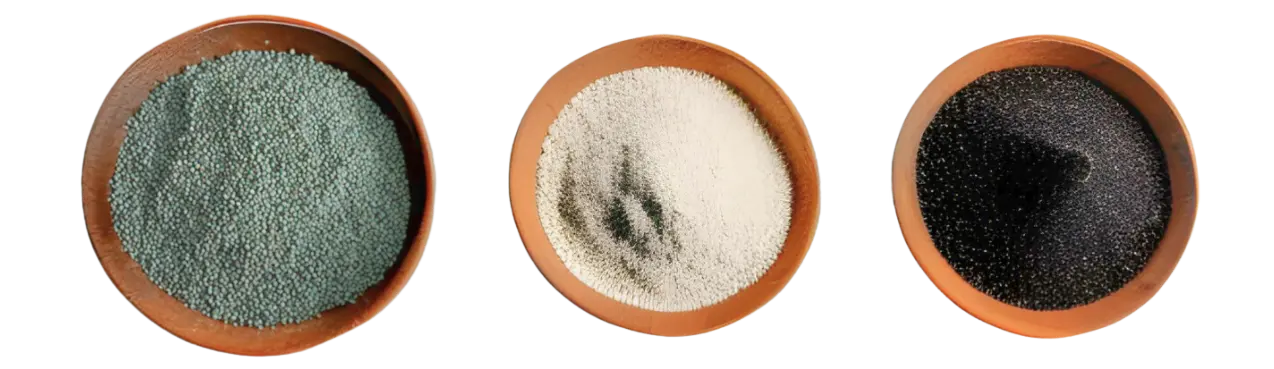 Fertilizantes agrícolas puestos en botes