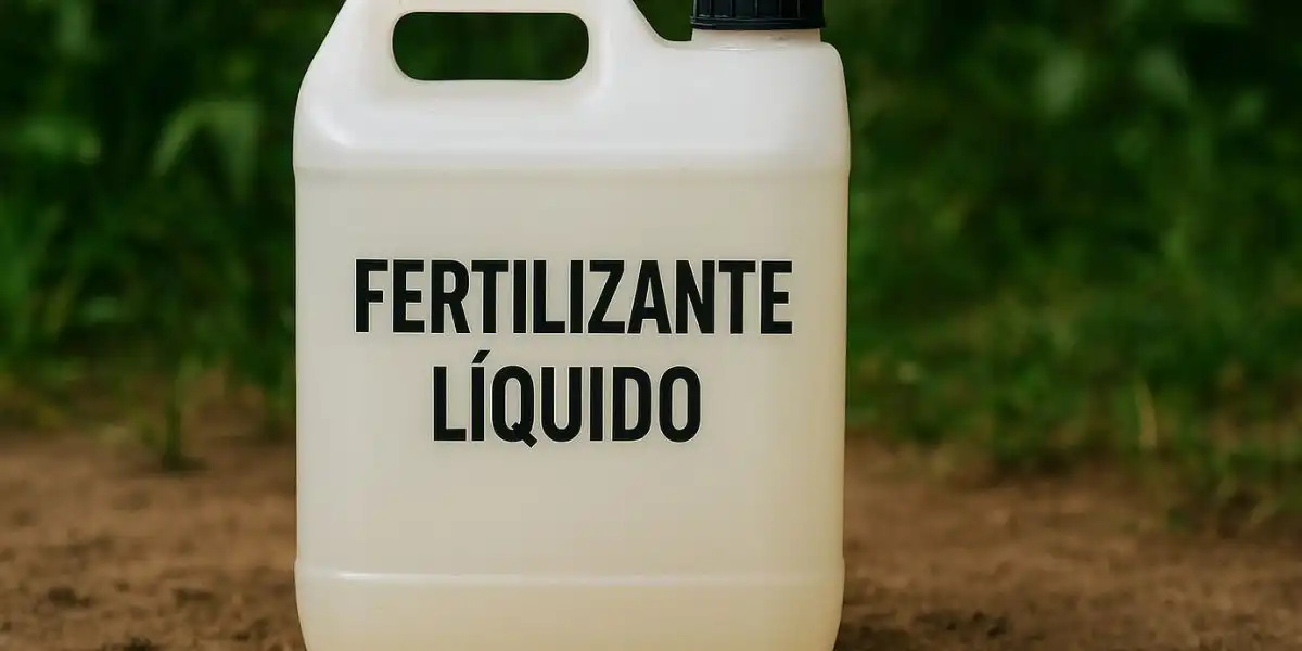 fertilzante liquido: un bote blanco donde pone fertilizante blanco